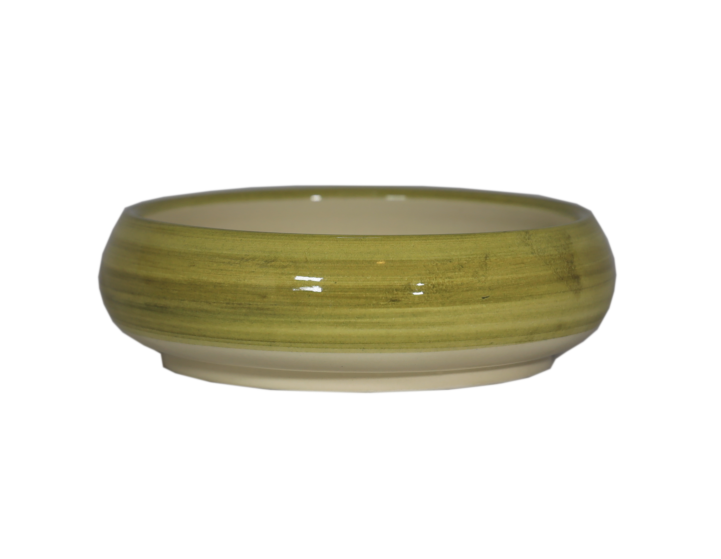 Children's plate cow ceramic green