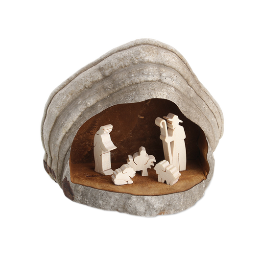 Krippe Naturpilz mit 5 Figuren