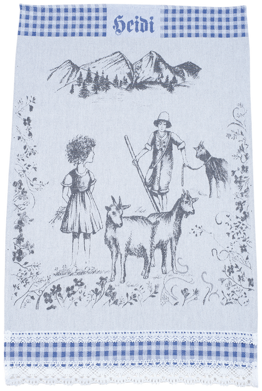 Kitchen towel Heidi with lace cotton