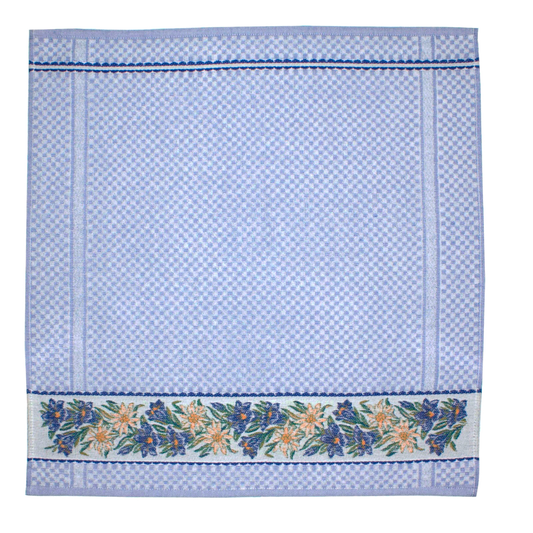Küchenfrottier Edelweiss&Enzian Baumwolle 50cm blau