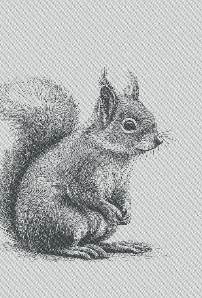 Küchentuch Eichhörnchen-Motiv Baumwolle