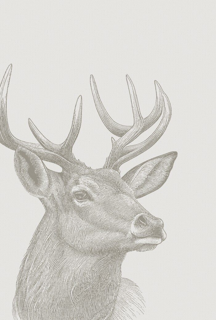 Kuechentuch Hirsch Motiv Baumwolle taupe M13227763
