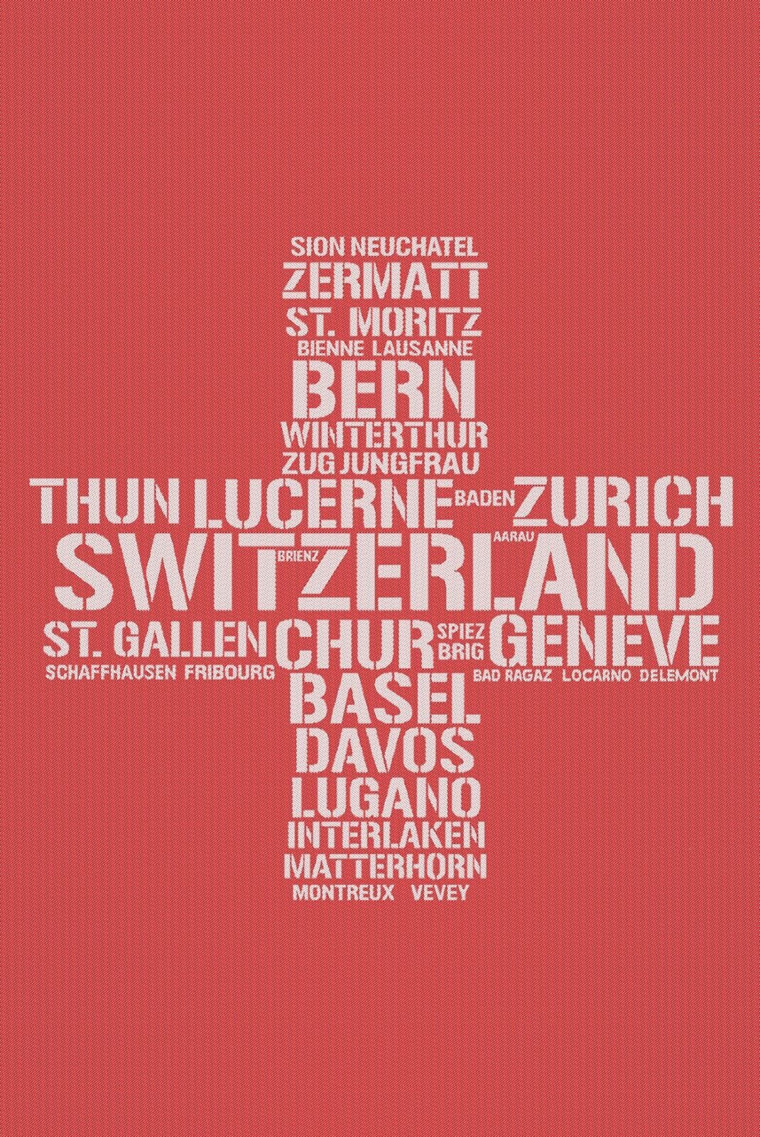 Küchentuch Schweizer Kreuz Baumwolle rot/weiss