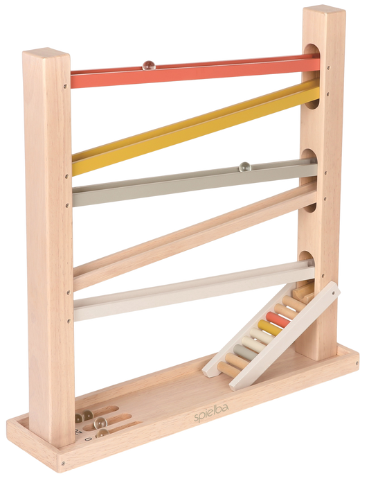 Kugelbahn mit Murmeln Holz 48cm