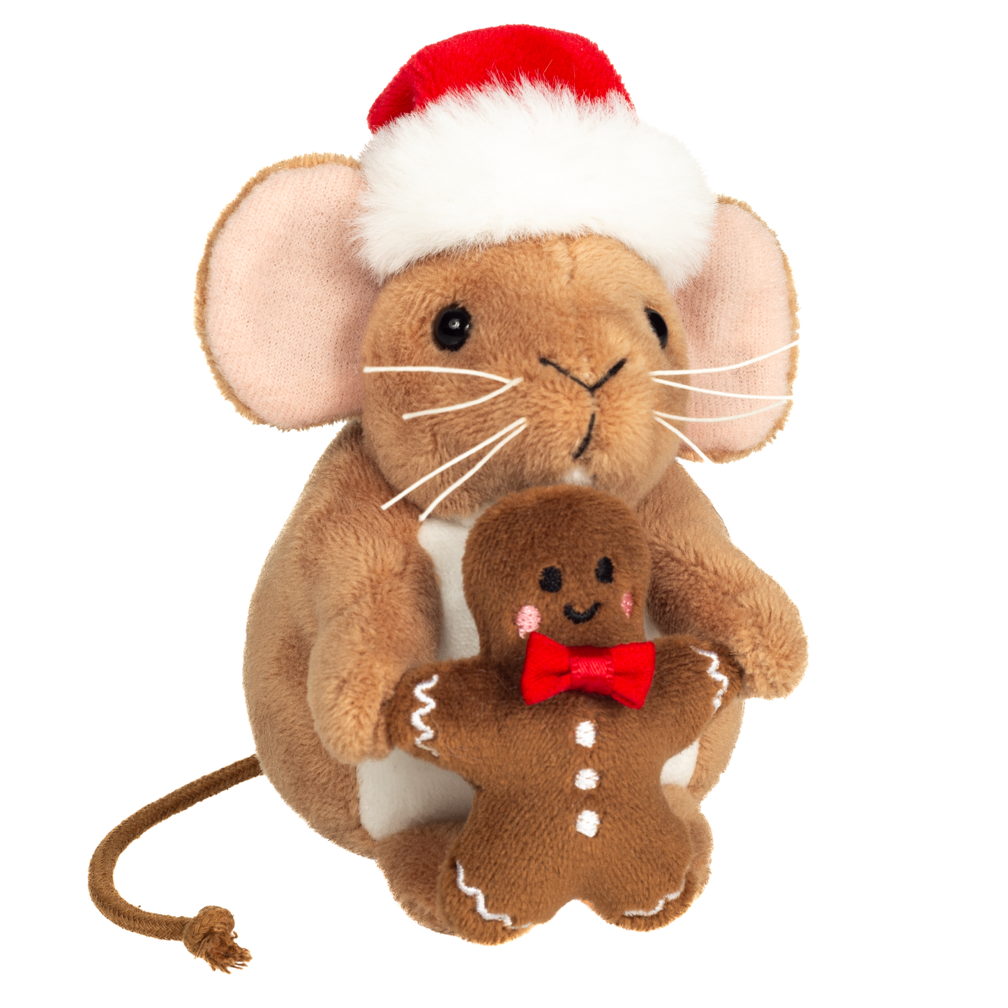 Weihnachtsmaus m. Lebkuchenmann Plüschtier 11cm