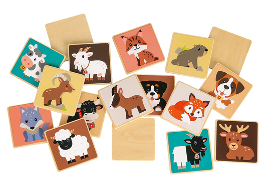 Memory Schweizer Tiere 28 Teile Holz