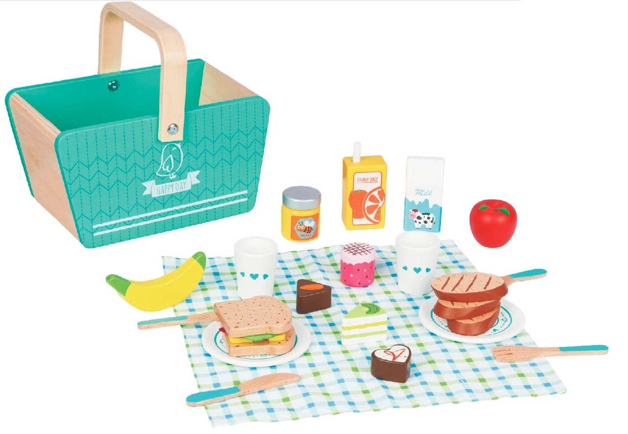 Picknick-Korb mit Zubehör Holz