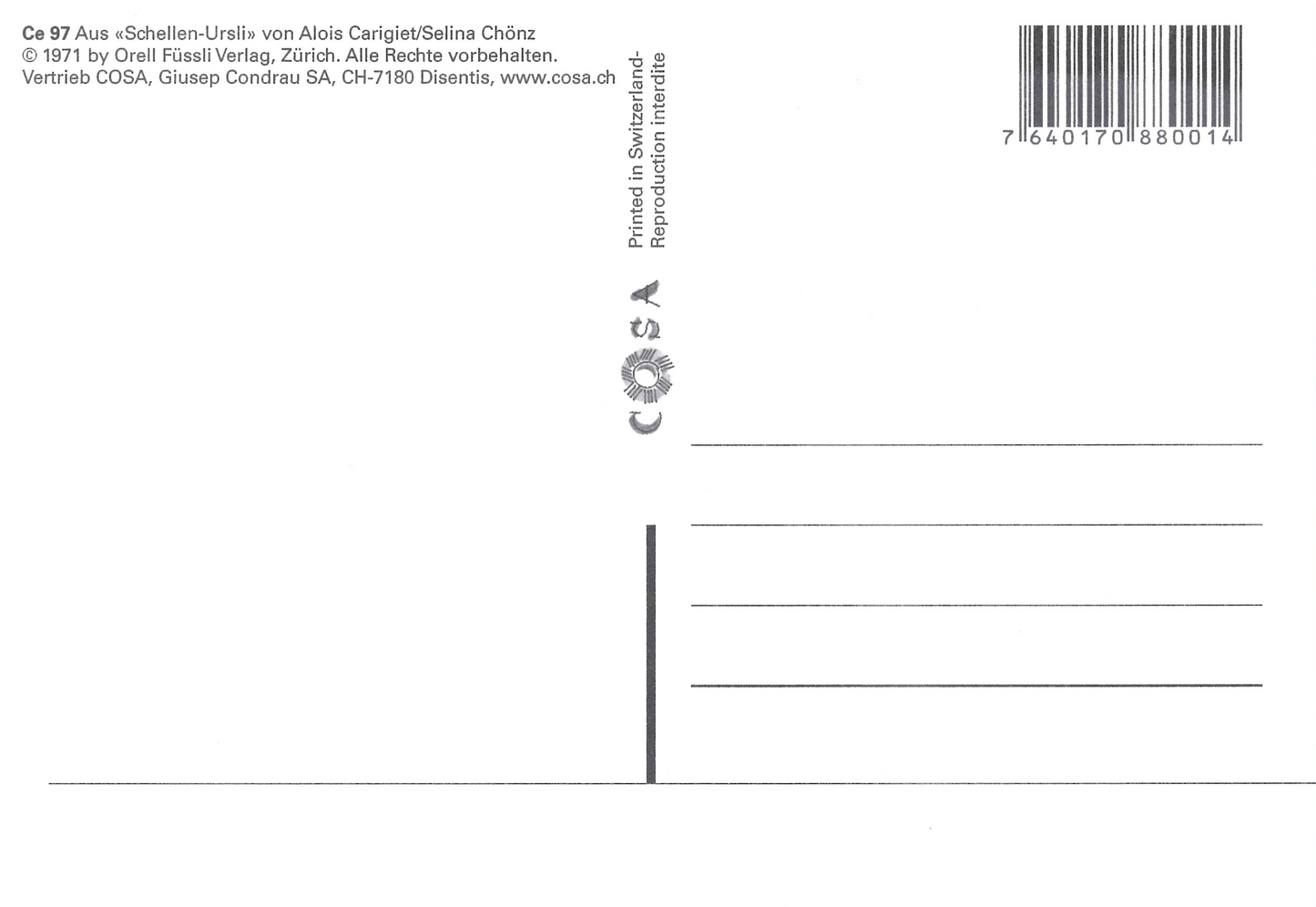 Postcard Carigiet 1.90