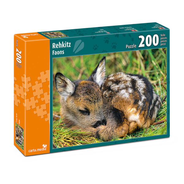 Rehkitz Puzzle mit 200 Teilen aus Karton