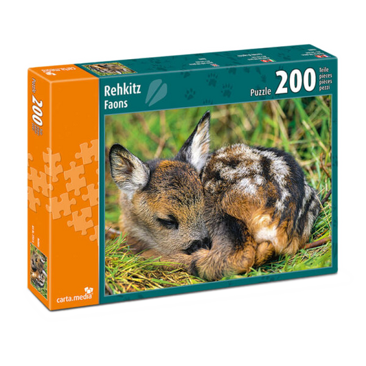 Rehkitz Puzzle mit 200 Teilen aus Karton