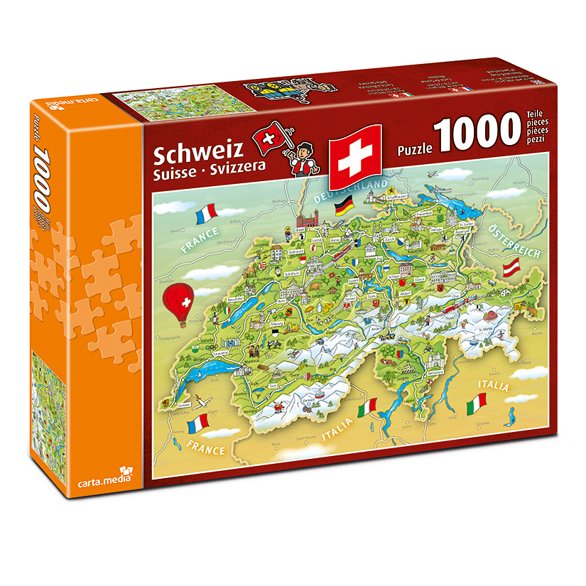 Puzzle der Schweiz mit 1000 Teilen