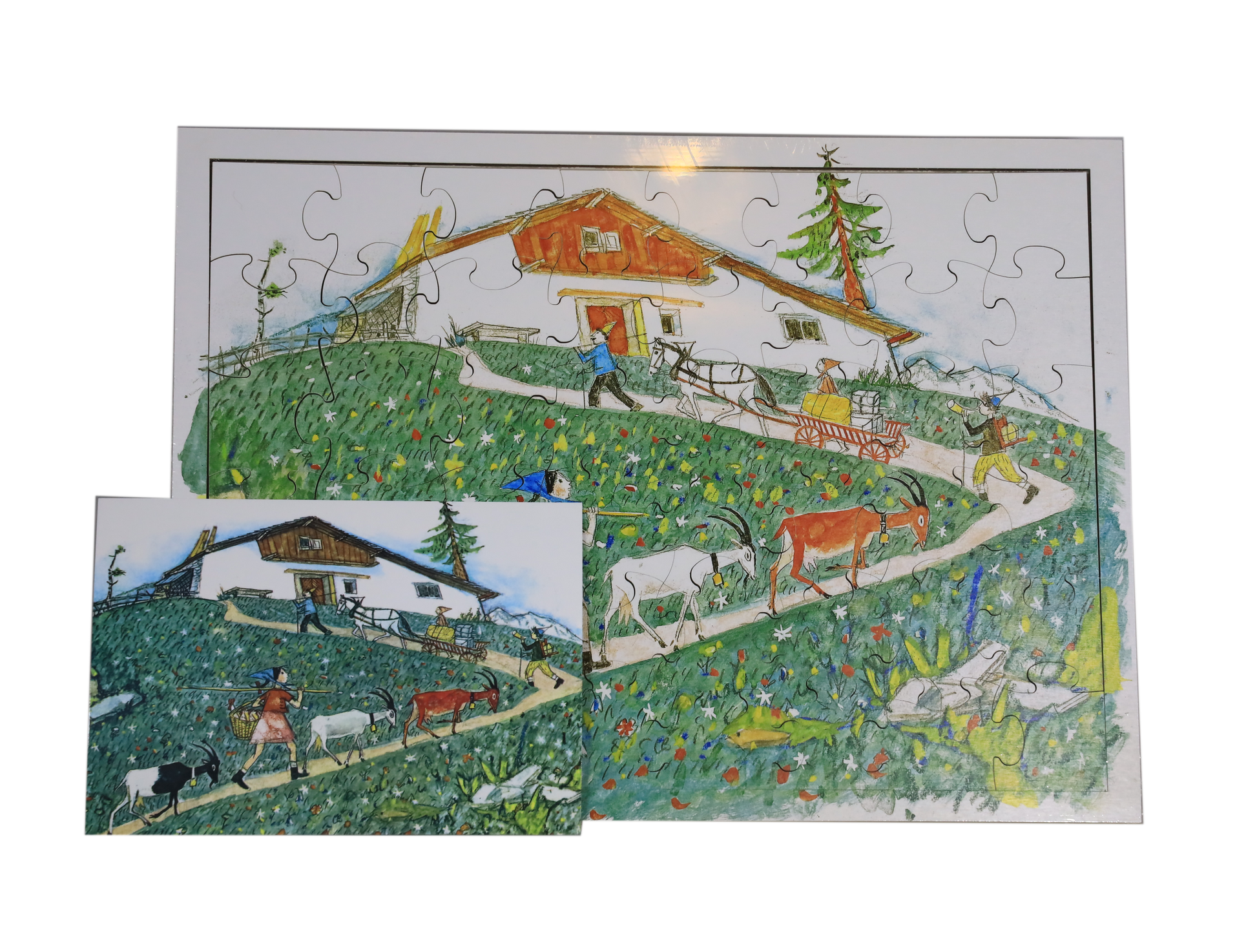 Puzzle Holz Alphuette Flurina Ursli