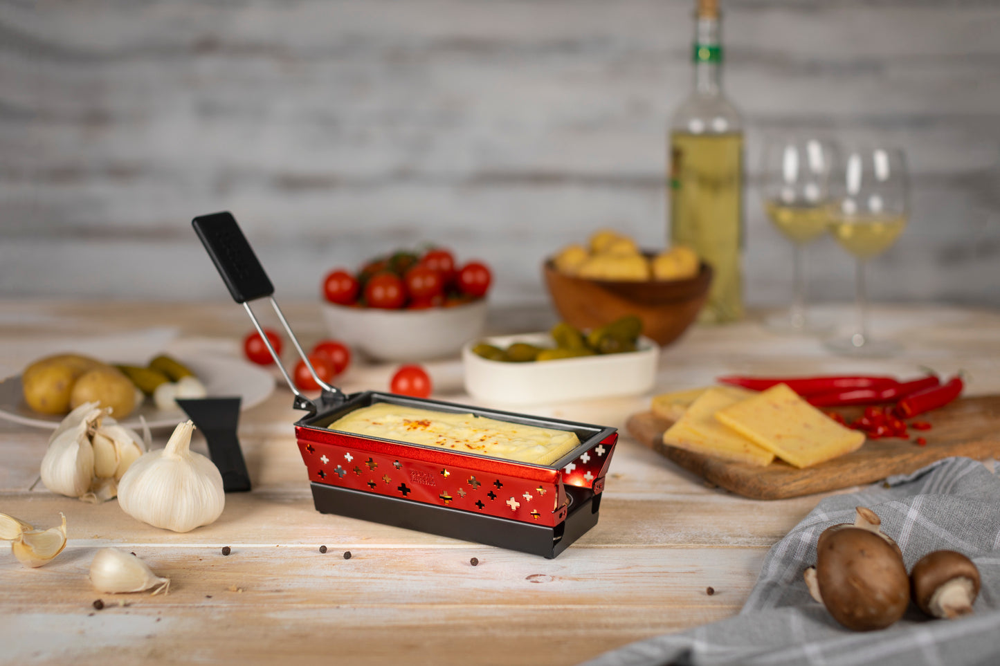 Raclette Swiss Cross Set