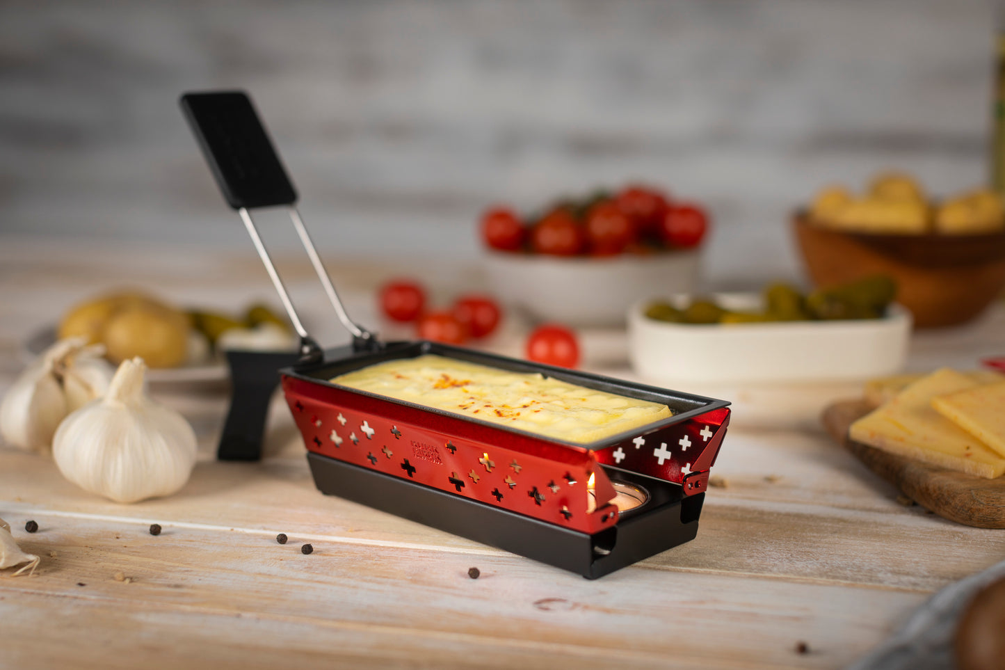 Raclette Swiss Cross Set