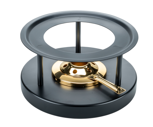 Rechaud simple with gold burner black 