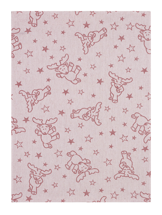 Kitchen towel reindeer comic half linen