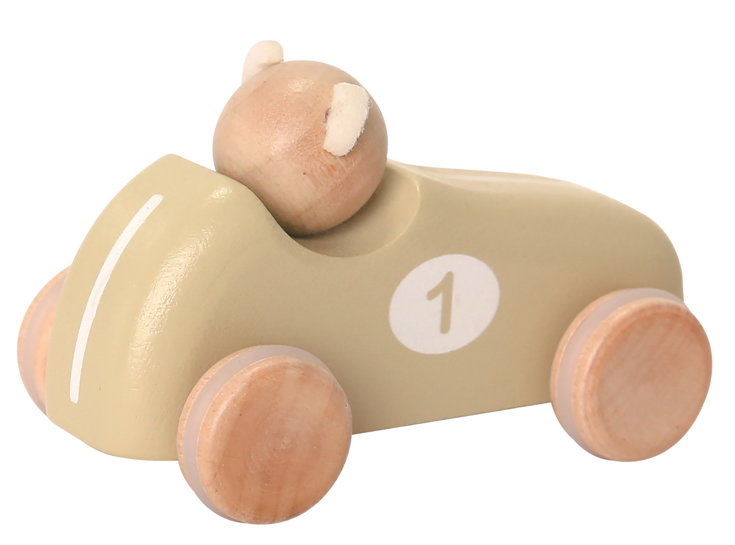 Rennauto Bär mit Rückzugantrieb Holz