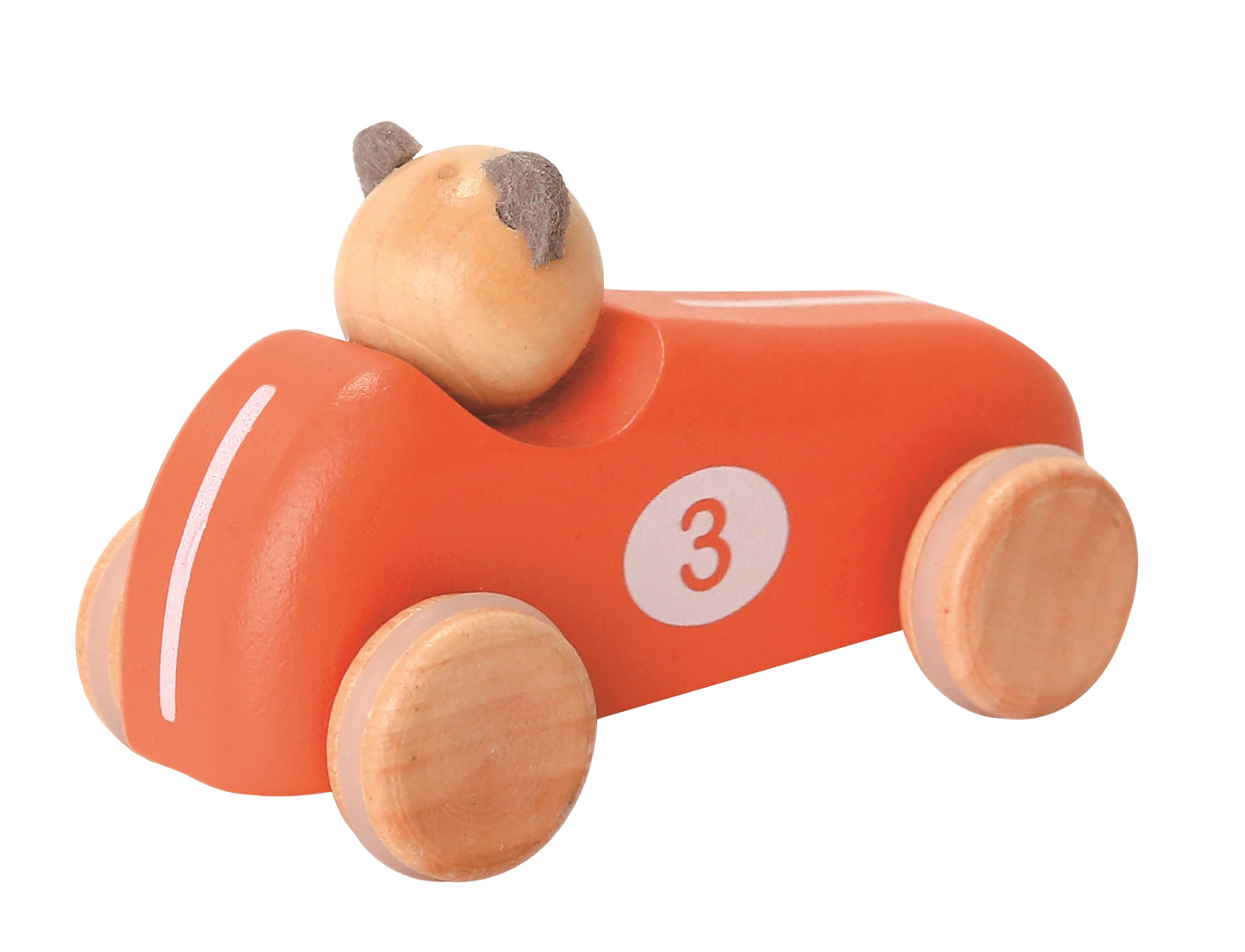 Rennauto Bär mit Rückzugantrieb Holz