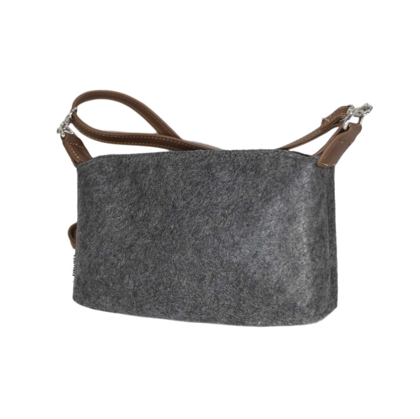 Schultertasche Filz/Eco-Leder grau
