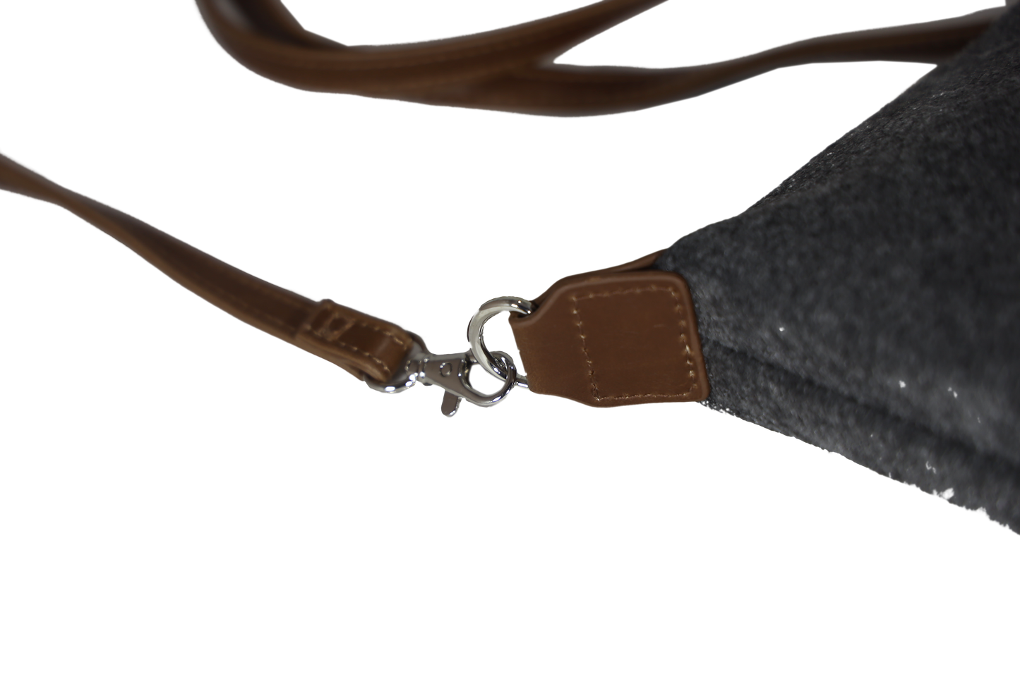 Schultertasche Filz/Eco-Leder grau