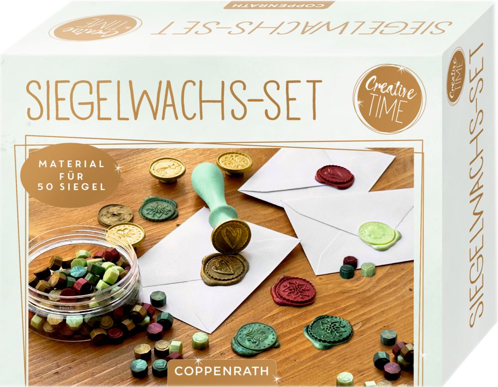 Siegelwachs-Set mit 4 Stempel