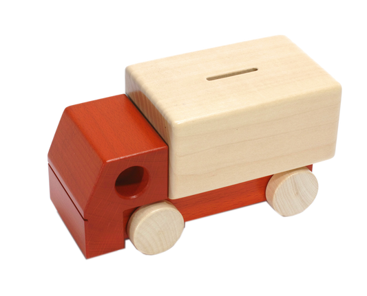 Spardose Lastauto, handbemalt