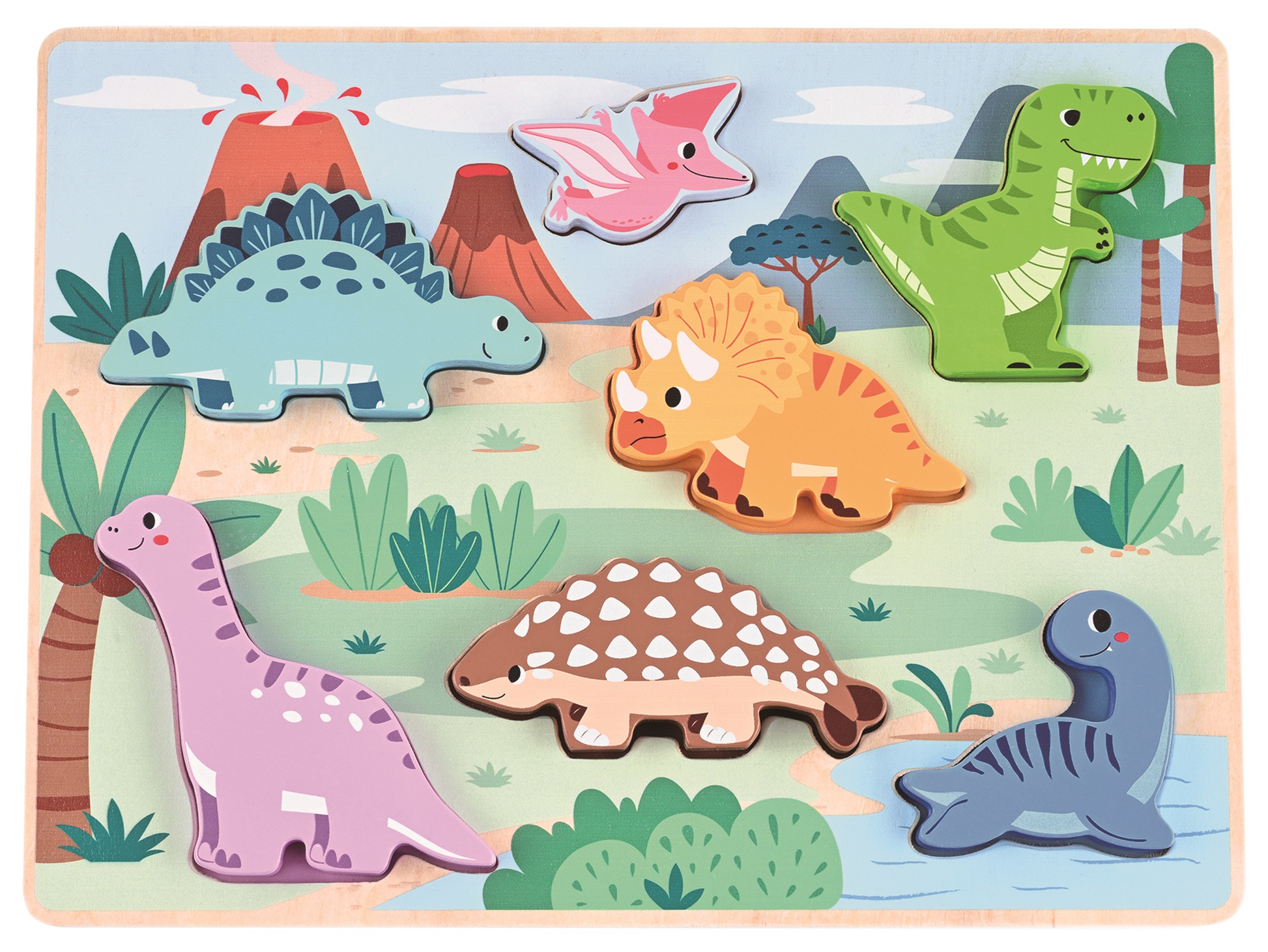 Steckpuzzle Dinos 7Teilig Holz 520244 1