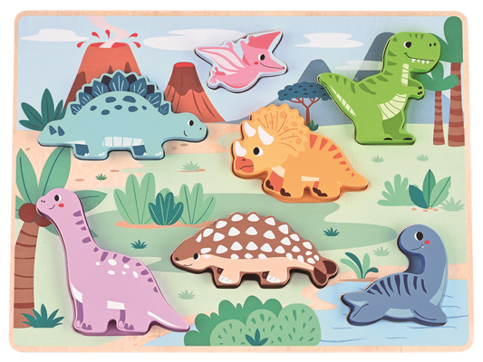 Steckpuzzle Dinos 7-Teilig Holz