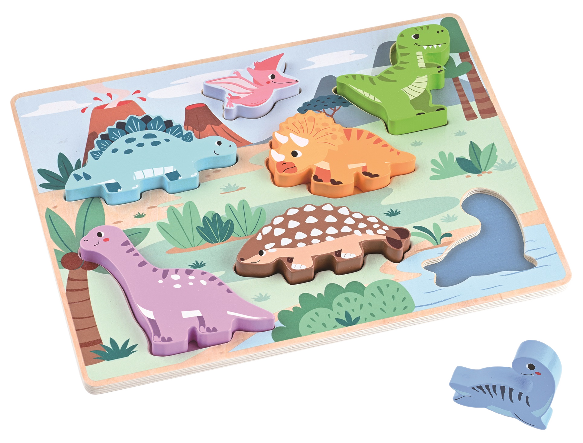 Steckpuzzle Dinos 7Teilig Holz 520244 2