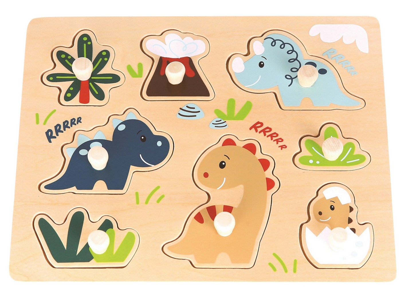 Steckpuzzle mit Griffli Dinos 8-Teilig Holz