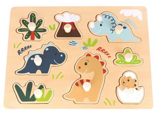Steckpuzzle mit Griffli Dinos 8-Teilig Holz