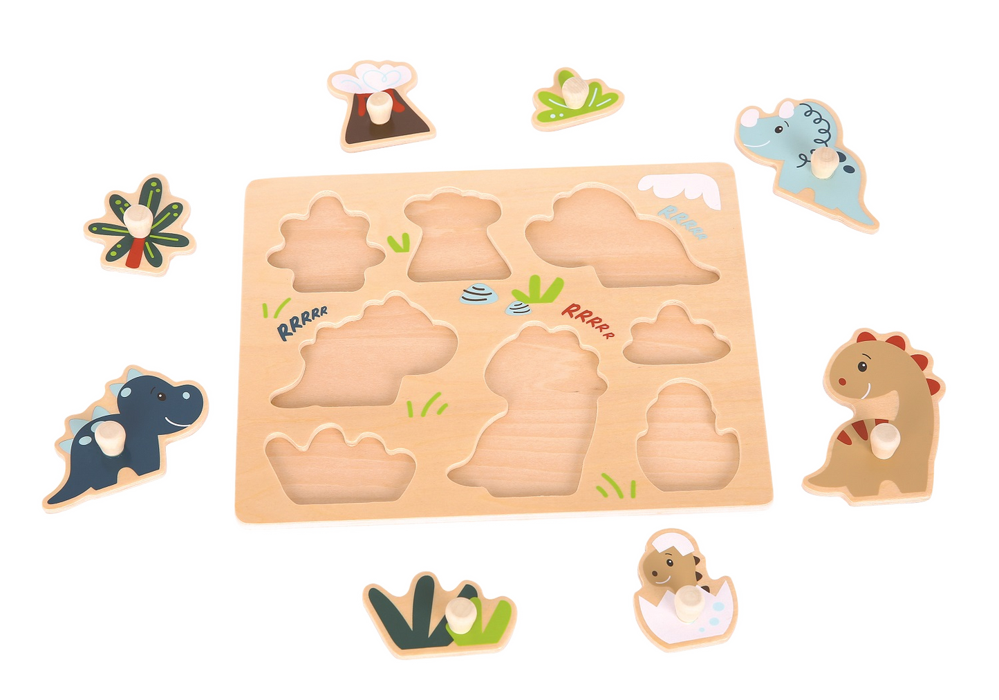 Steckpuzzle mit Griffli Dinos 8-Teilig Holz