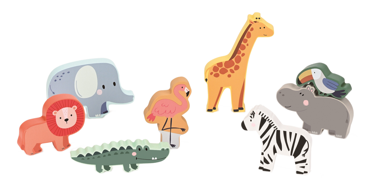 Safari Peg Puzzle 8-Piece Wood