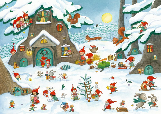 Wand/Sticker Adventskalender Wichtel Wimmel