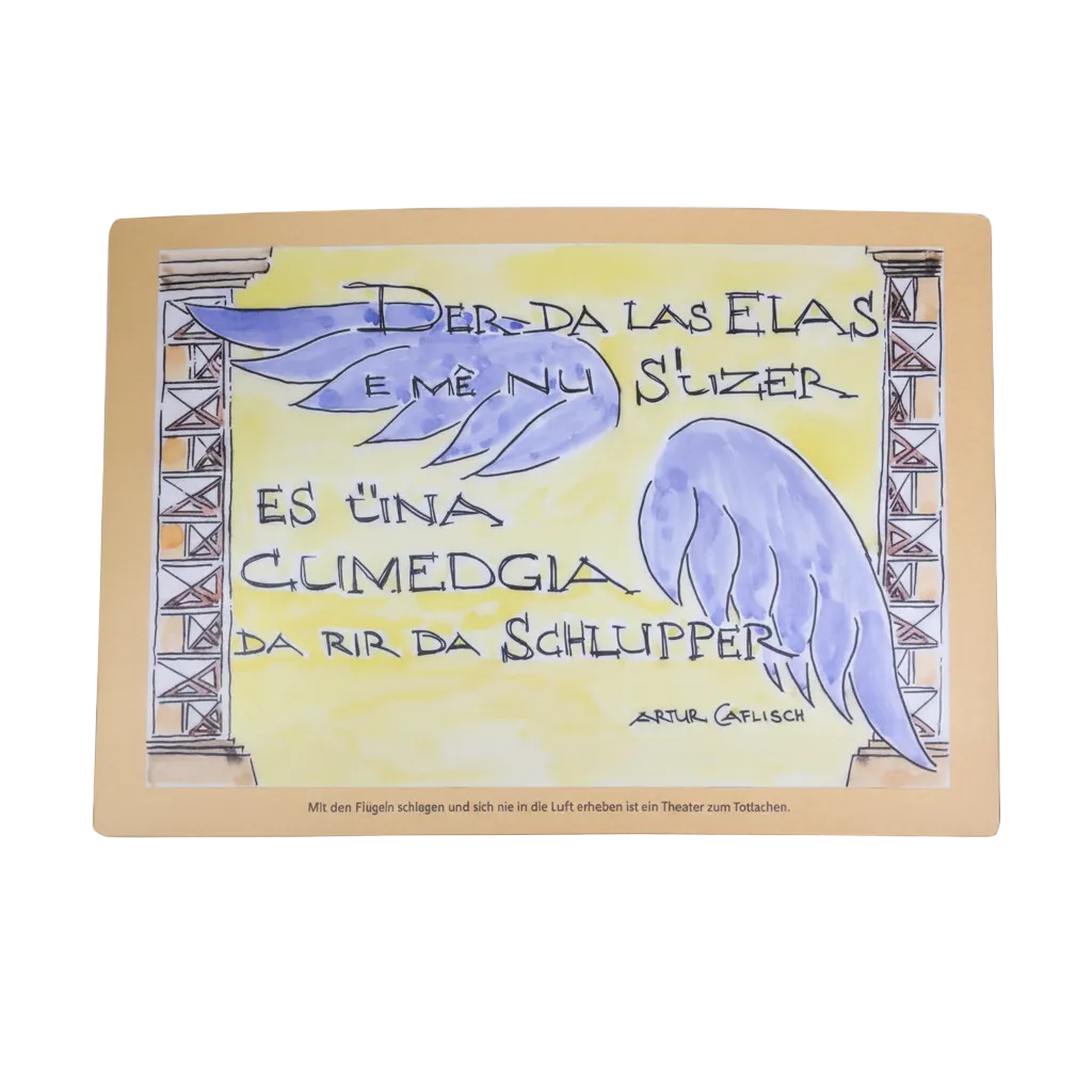 Sgraffito Table Mat, Romansh Saying Assort.