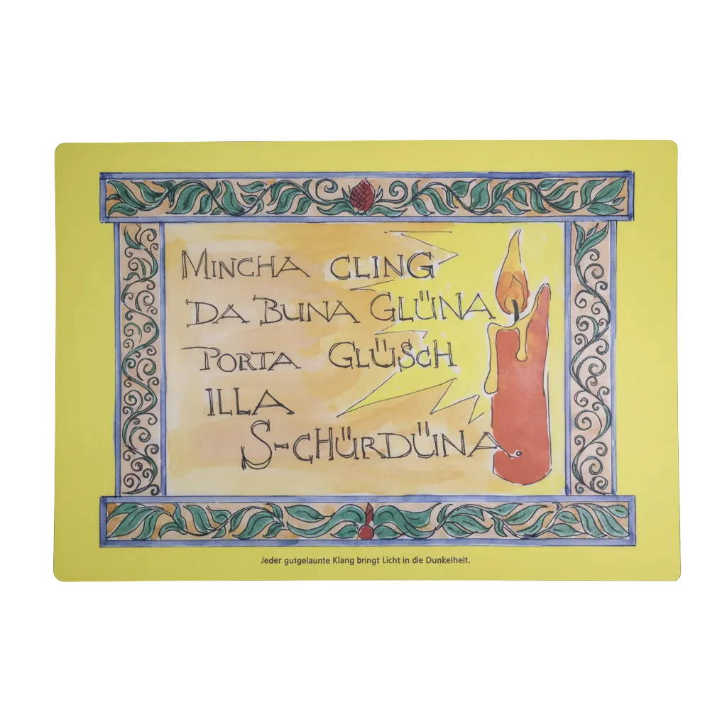 Sgraffito Table Mat, Romansh Saying Assort.