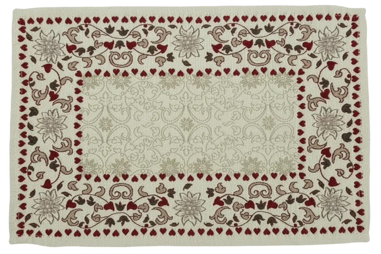 Tischset herzen edelweiss Baumwolle Polyester