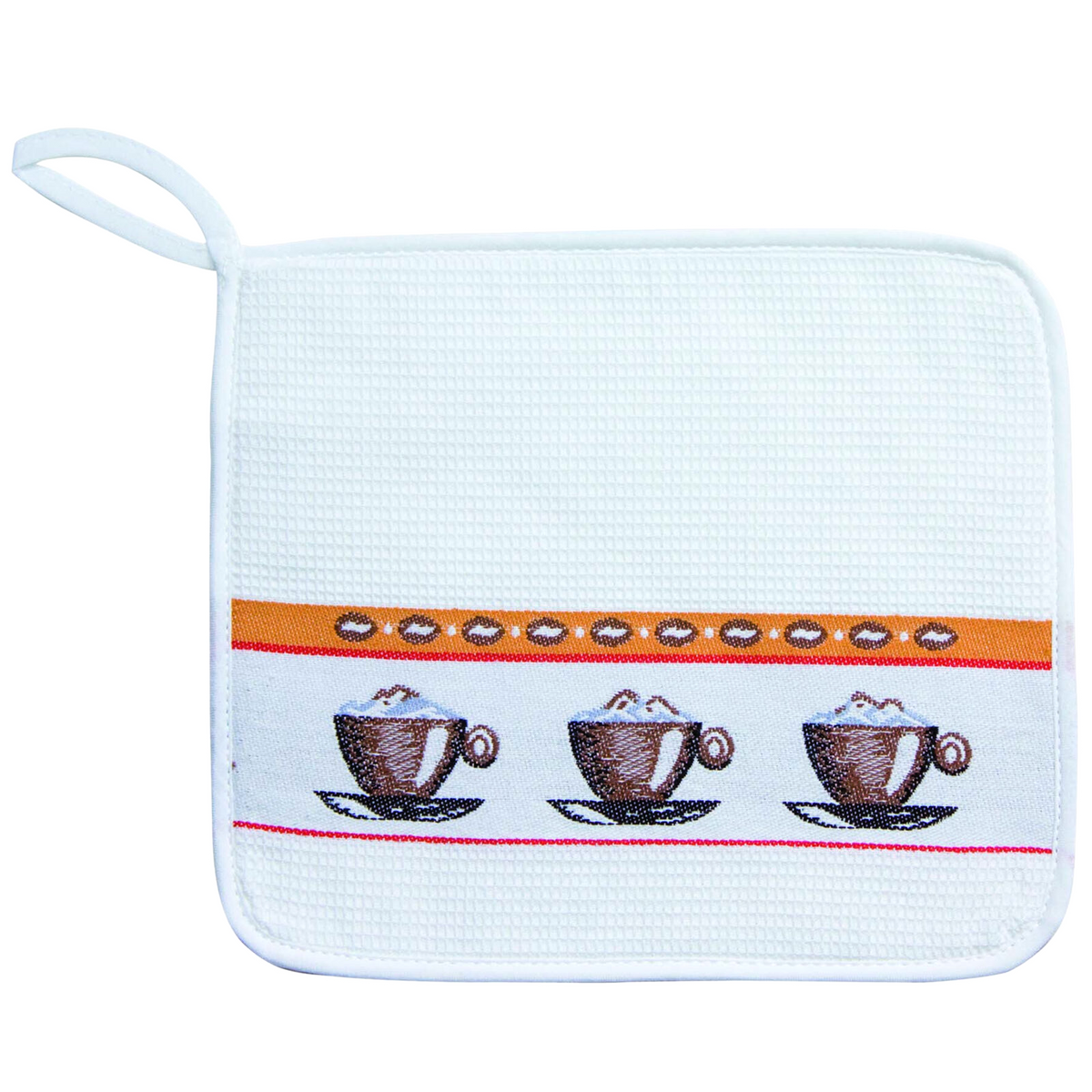 Topflappen Cappuccino weiss/braun