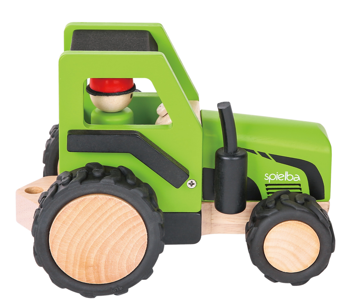 Traktor mit Figur Holz grün