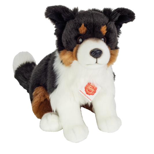 Tri-color Border Collie sitzend Plüschtier 30cm
