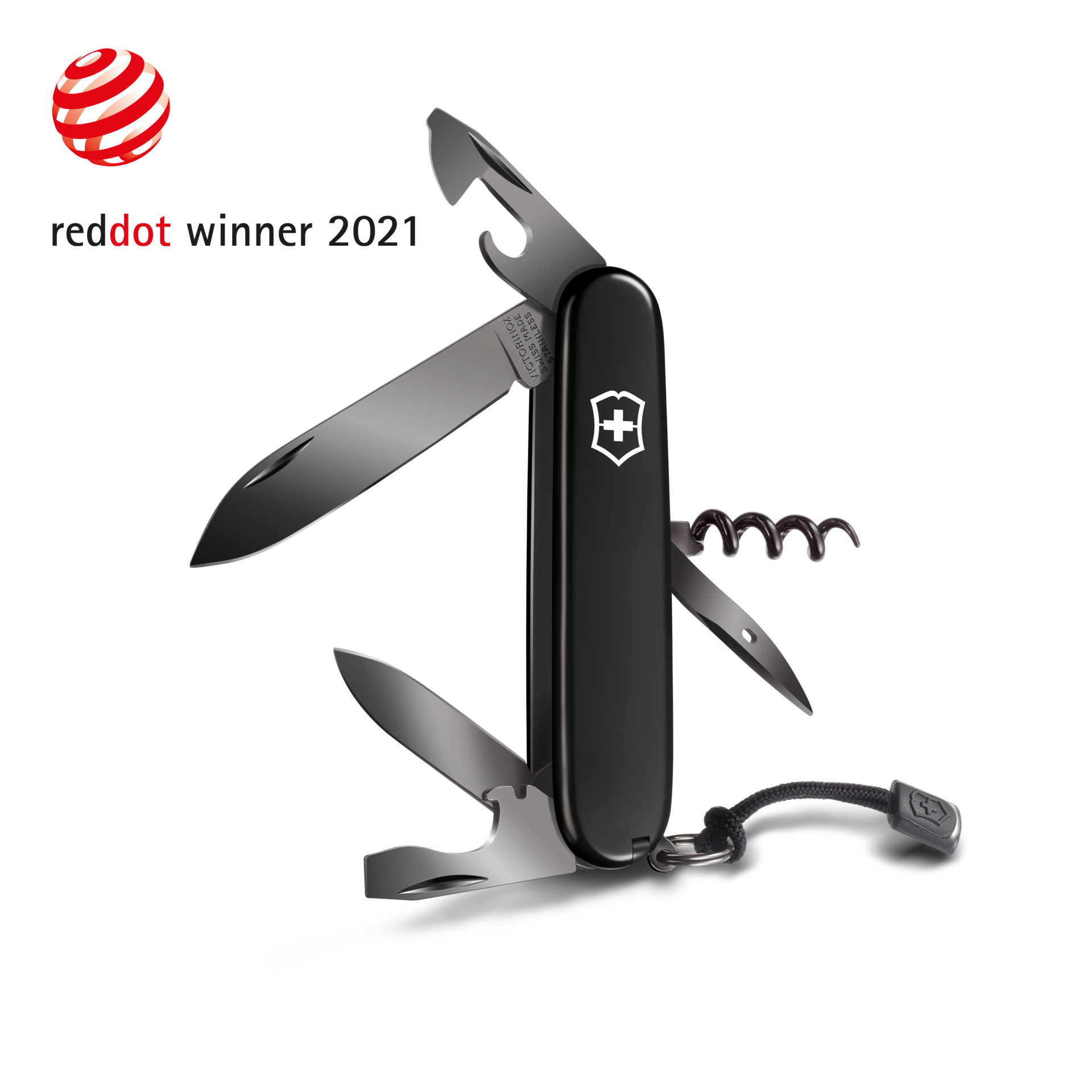 Victorinox Taschenmesser Sackmesser Spartan onyx schwarz offen reddot 1