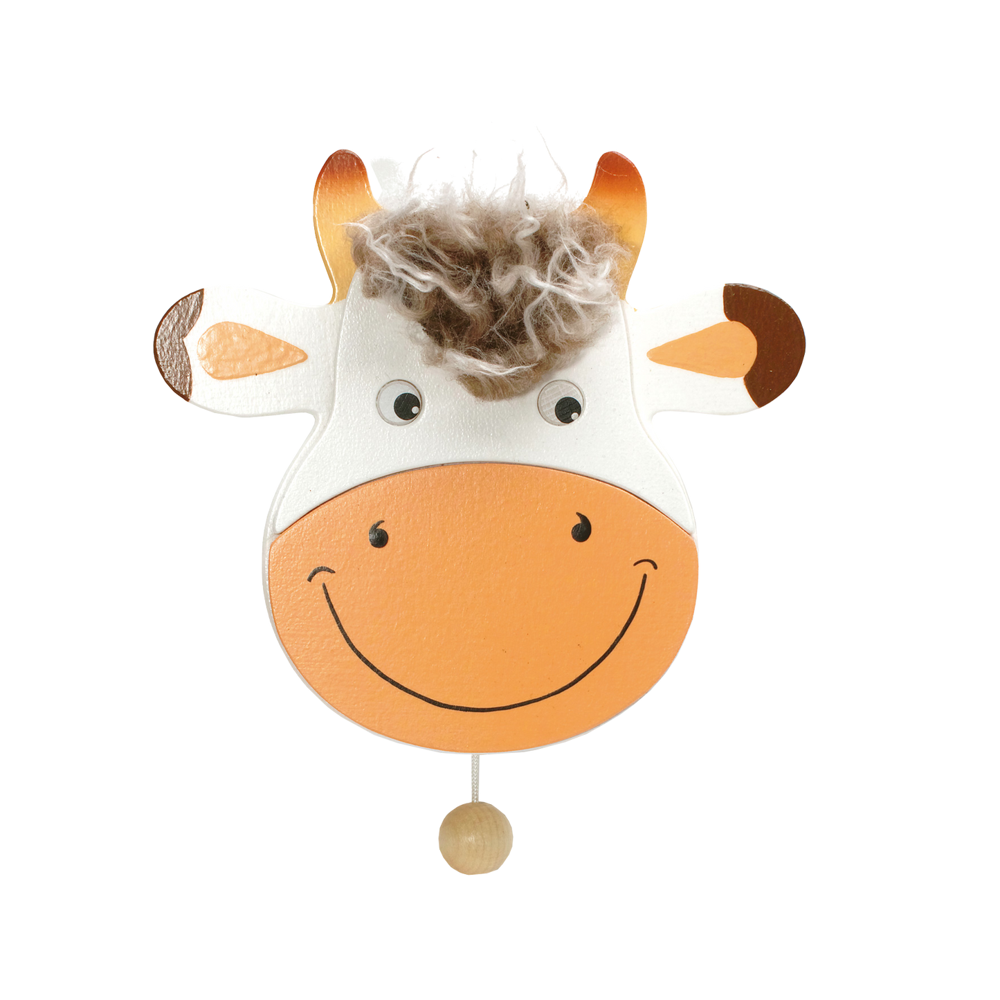 Wand-Spieluhr Kuh Holz