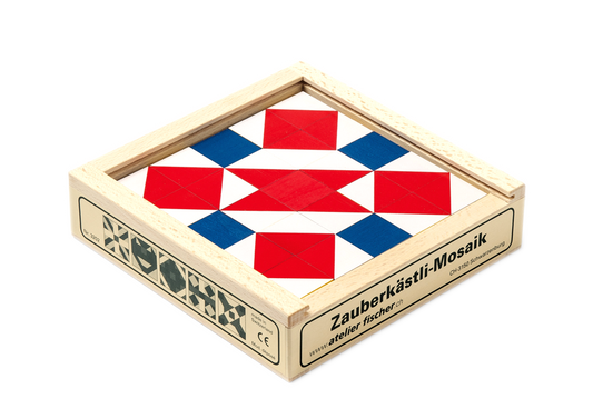 Scatola magica a mosaico cubico da 25 pezzi in legno