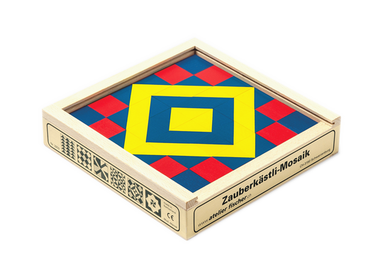 Scatola magica a mosaico cubico da 36 pezzi in legno