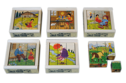 Cube puzzle Heidi 9-piece maple