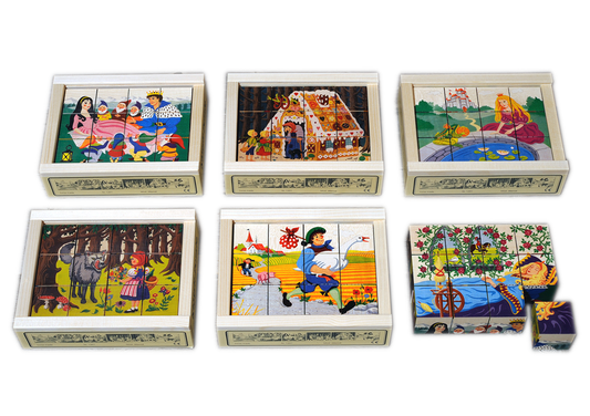 Puzzle a cubi Mix fiabe 12 pezzi acero