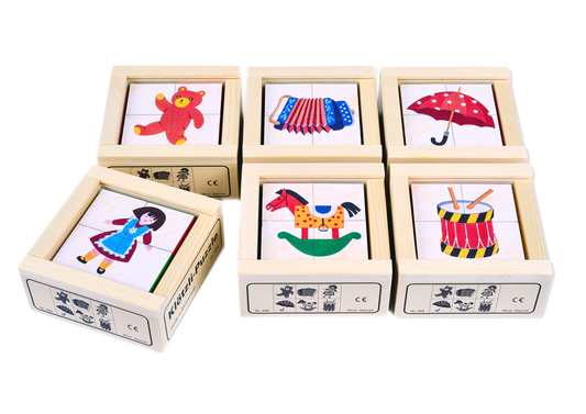 Würfelpuzzle Mix 4-teilig Ahorn