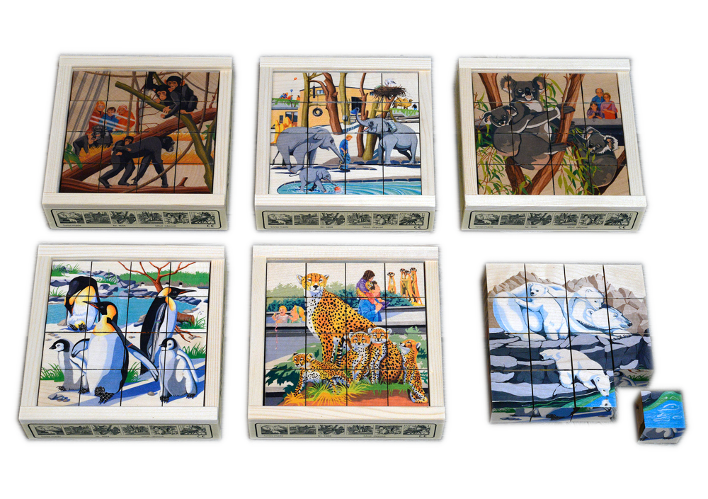 Wuerfelpuzzle Zoo 16Tl 1604
