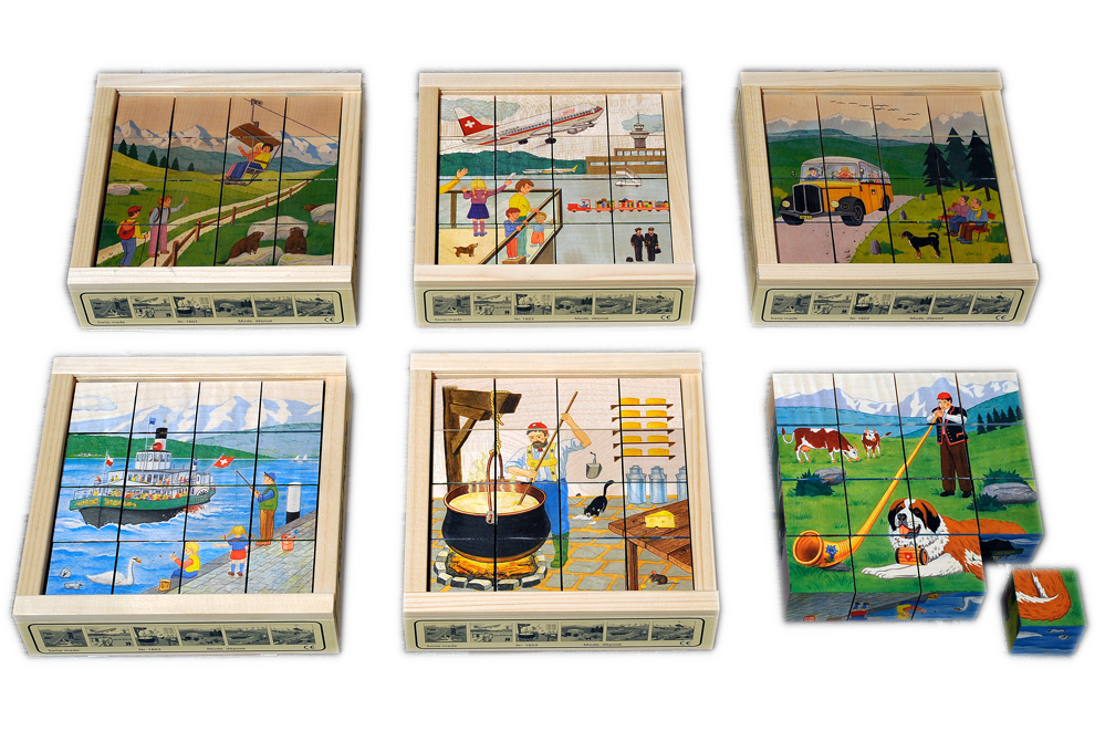 Cubo puzzle Svizzera 16 pezzi acero
