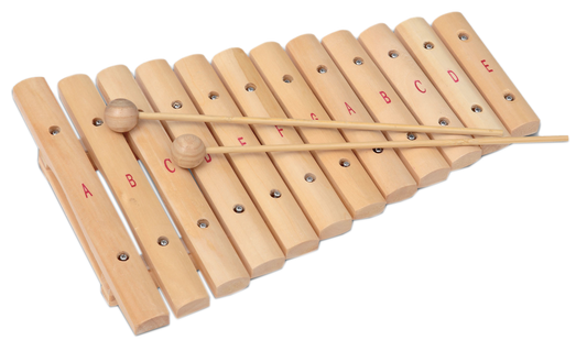 Xylophon mit 12 Holzplättchen